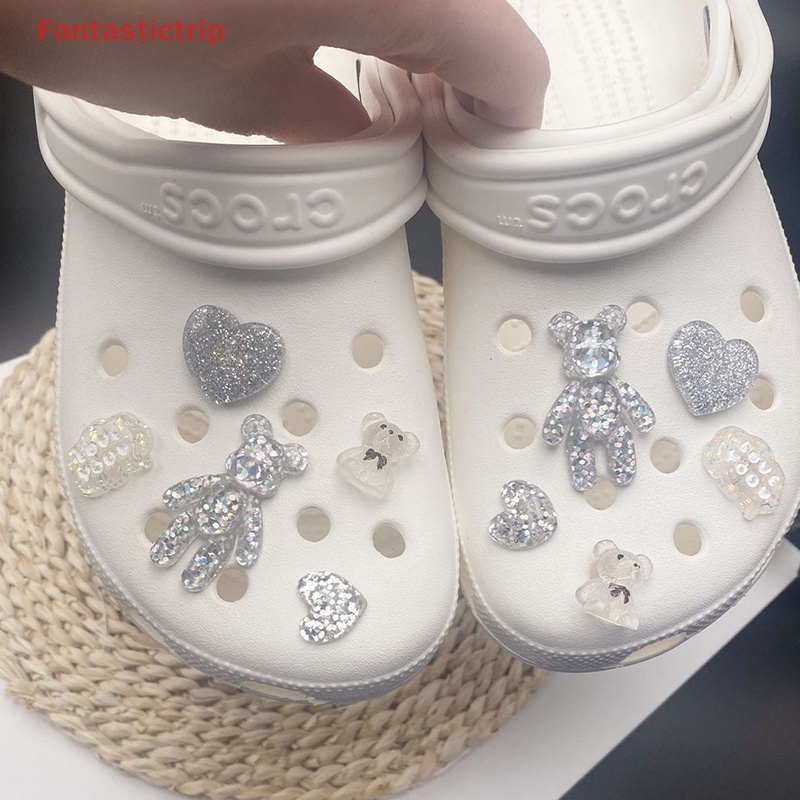 [Fantastictrip] Phụ Kiện Trang Trí Giày Có Thể Tháo Rời Bằng Nhựa Resin Hình Gấu Dễ Thương Diy Mới