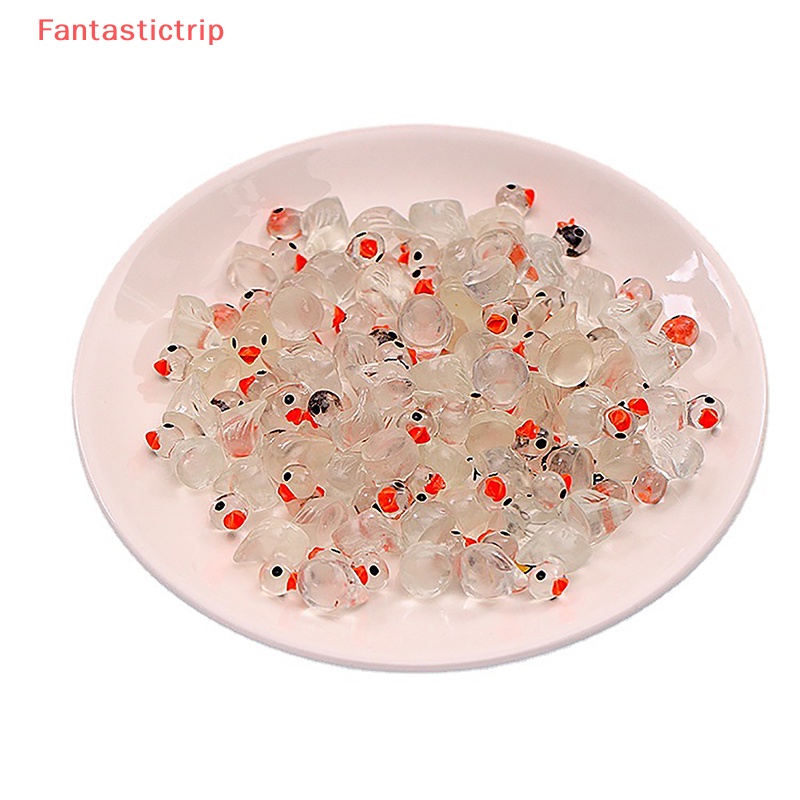 [Fantastictrip] Set 10 Chú Vịt Nhỏ Bằng Nhựa Phát Sáng Trong Bóng Tối Trang Trí Vườn Dễ Thương Mới