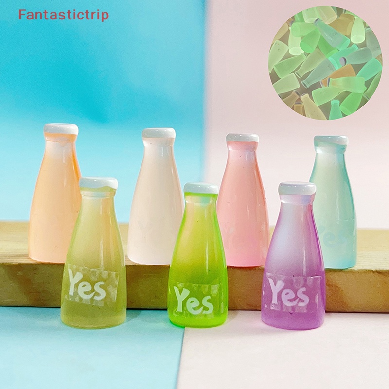 [Fantastictrip] Set 5 Bình Nhỏ Dạ Quang Trong Suốt Phụ Kiện Làm Trang Sức / Điện Thoại Di Động DIY Mới