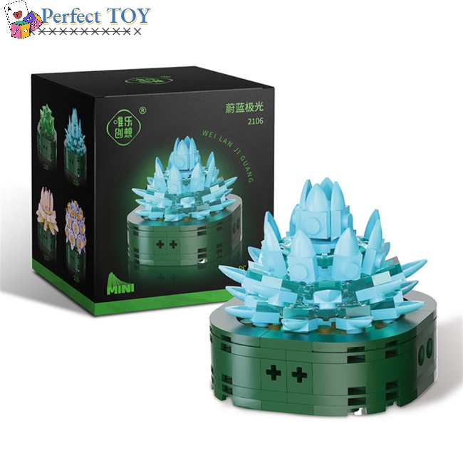 Đồ Chơi Lắp Ráp Chậu Cây Sen Đá Sáng Tạo Trang Trí Nội Thất
