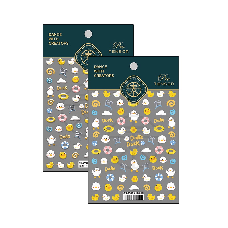 Miếng Dán Trang Trí Móng Tay 5D Hình Vịt Dễ Thương TS-2590