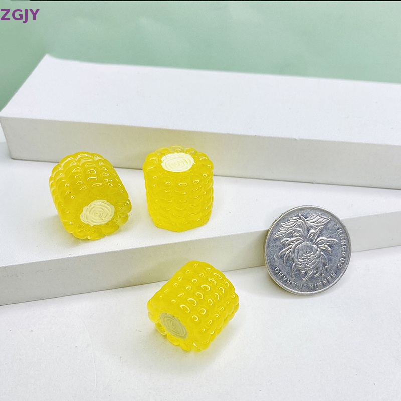 Zgjy Set 5 Phụ Kiện Trang Sức Điện Thoại Dạ Quang Hình Quả Bắp Ba Chiều DIY Mới