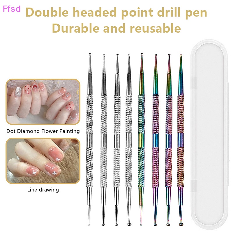 Bộ 4 Cây Bút Vẽ Móng Nghệ Thuật Hai Đầu Bằng Gel UV