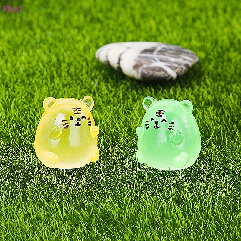{Ffsd} Bộ 2 Tượng Hổ Dạ Quang Bằng Nhựa Resin Phát Sáng Trong Bóng Tối Trang Trí Tiểu Cảnh / Sân Vườn / Tiệc Tùng