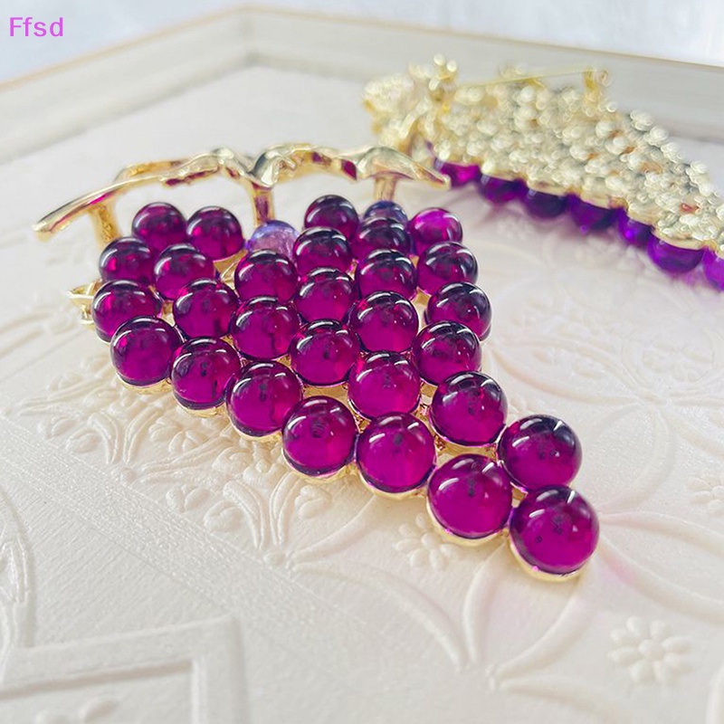 {Ffsd} Ghim Cài Áo Bằng Hợp Kim Hình Lá Nho Màu Tím Vintage Thời Trang Phụ Kiện Quần Áo Corsage Niche Bán Chạy *