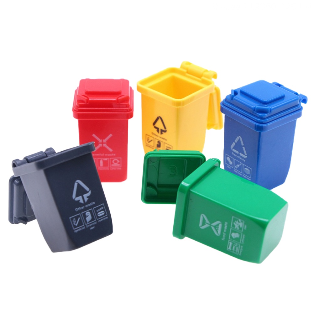 Set 5 Thùng Rác Mini Đồ Chơi Cho Nhà Búp Bê