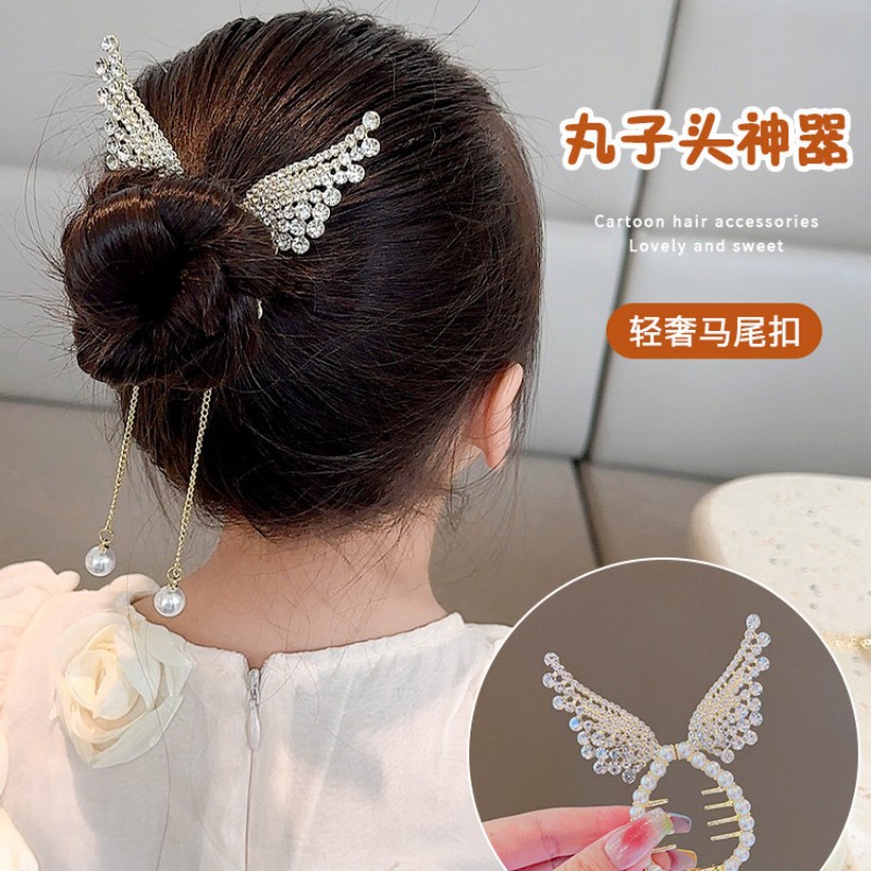 Kẹp Tóc Đuôi Ngựa Bằng Bóng Tròn Cá Tính Cho Bé Gái