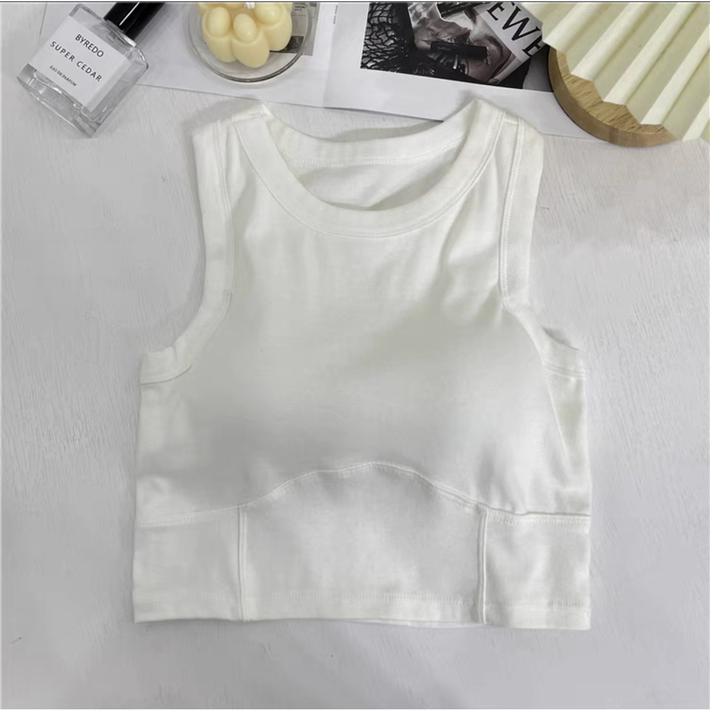 [CÓ MÚT] Áo ba lỗ croptop thun tăm siêu co giãn có đệm ngực MS1164