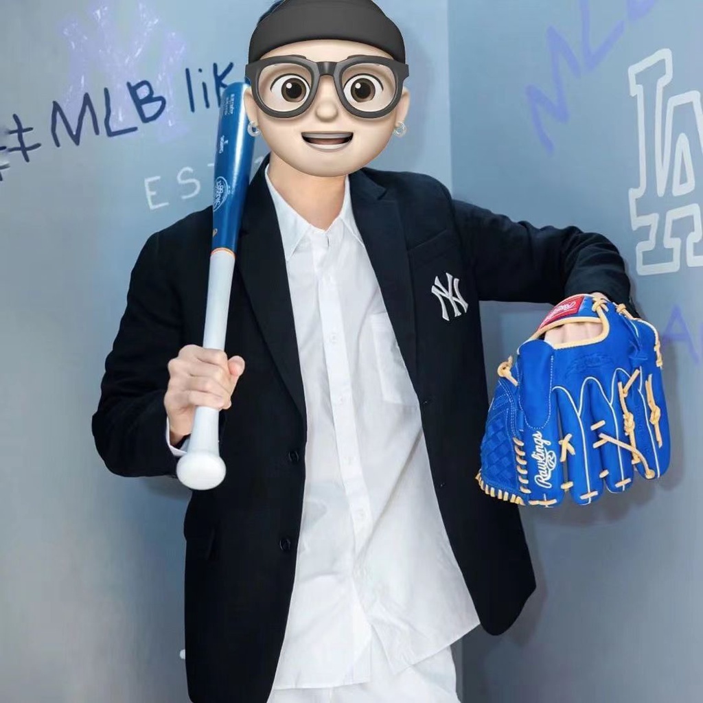 Áo Khoác Blazer Màu Trơn Thêu Logo MLB NY 100% Chính Hãng Cá Tính Cho Nam