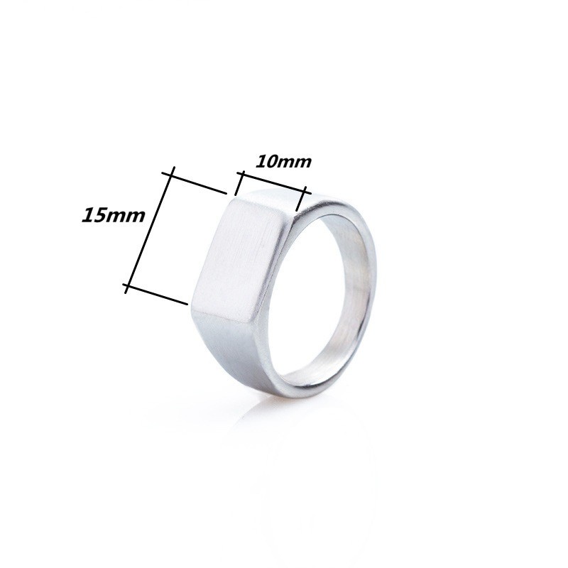Nhẫn Thép Titan Không Gỉ Mặt Hình Chữ Nhật Thời Trang Sáng Tạo Cho Nam