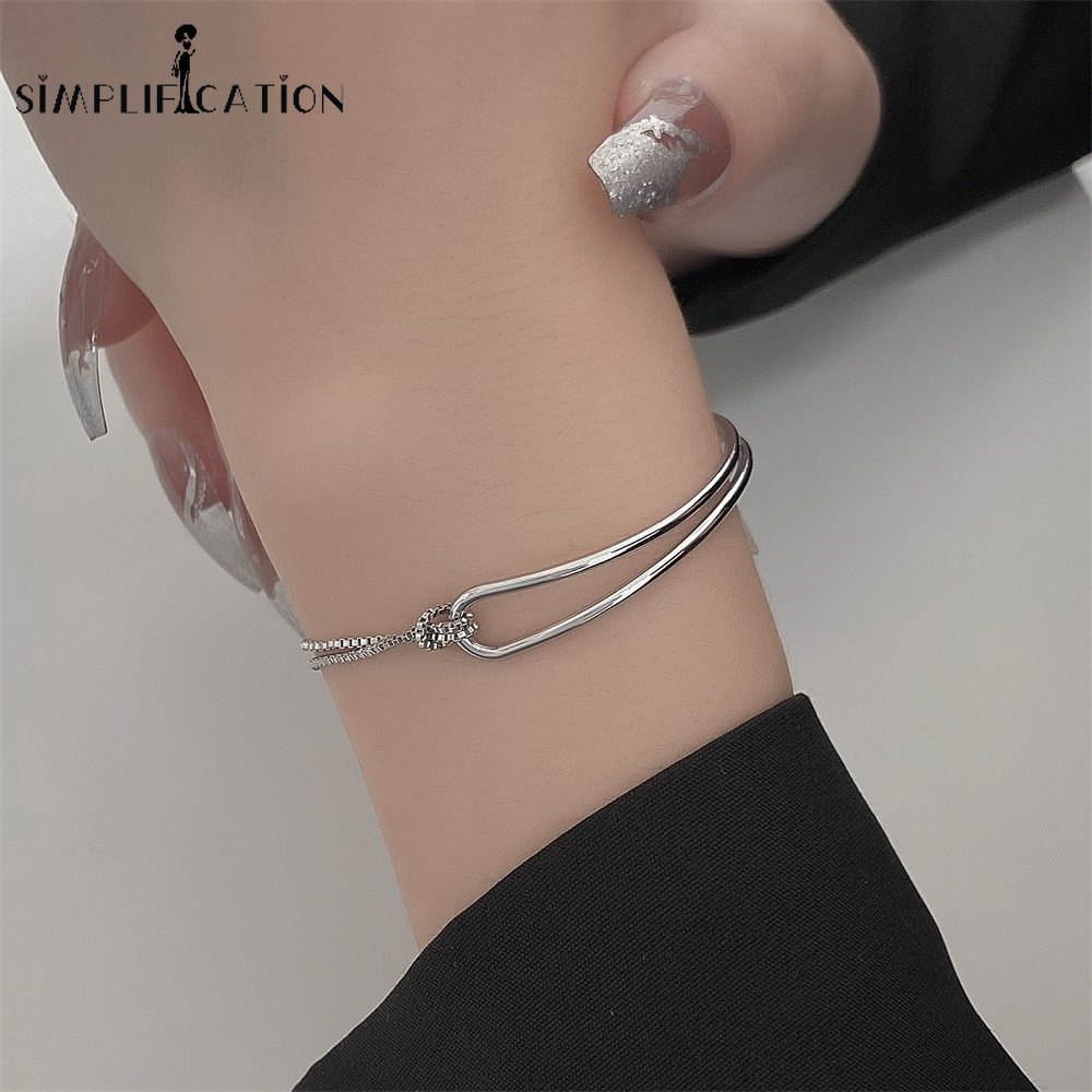 Vòng Đeo Tay Thắt Nút Hình Học Tối Giản Điều Chỉnh Được Gắn Chuông / Nơ Thời Trang Trang Sức Đám Cưới