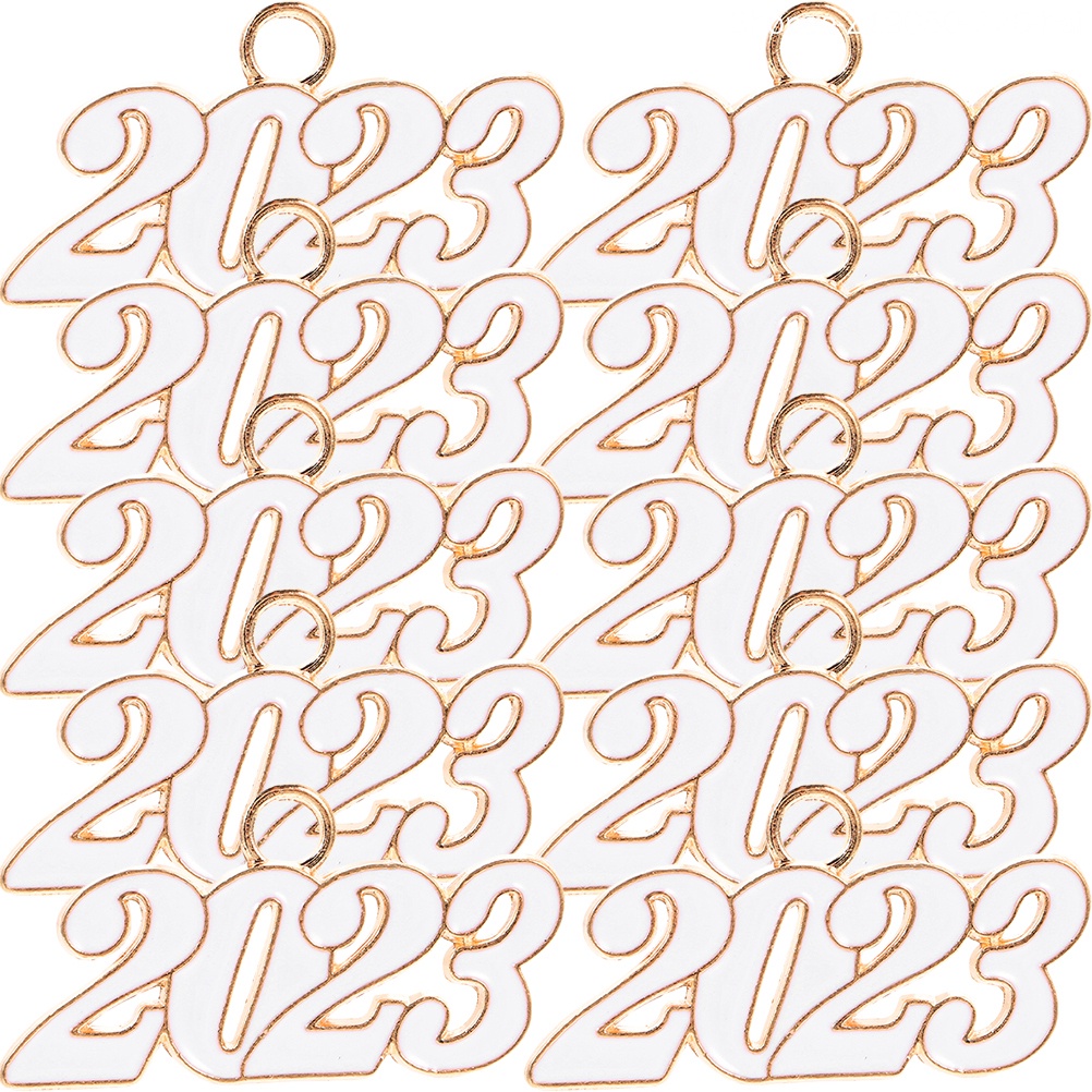 Set 10 Mặt Dây Chuyền Hình Số Năm Mới 2023 Làm Trang Sức Thủ Công