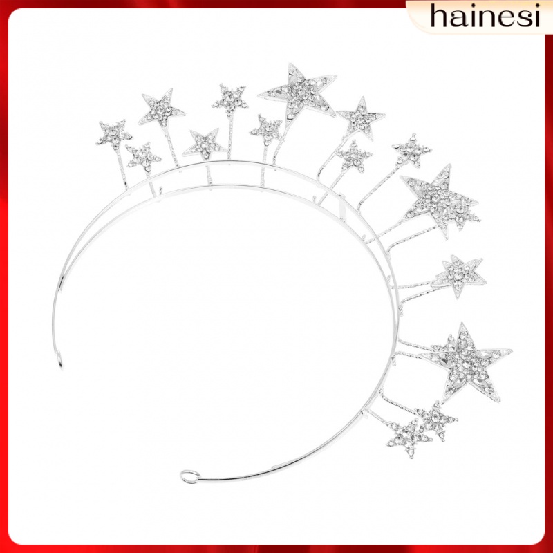 Cài Tóc Vương Miện Đính Hoa Và Ngôi Sao Cho Cô Dâu