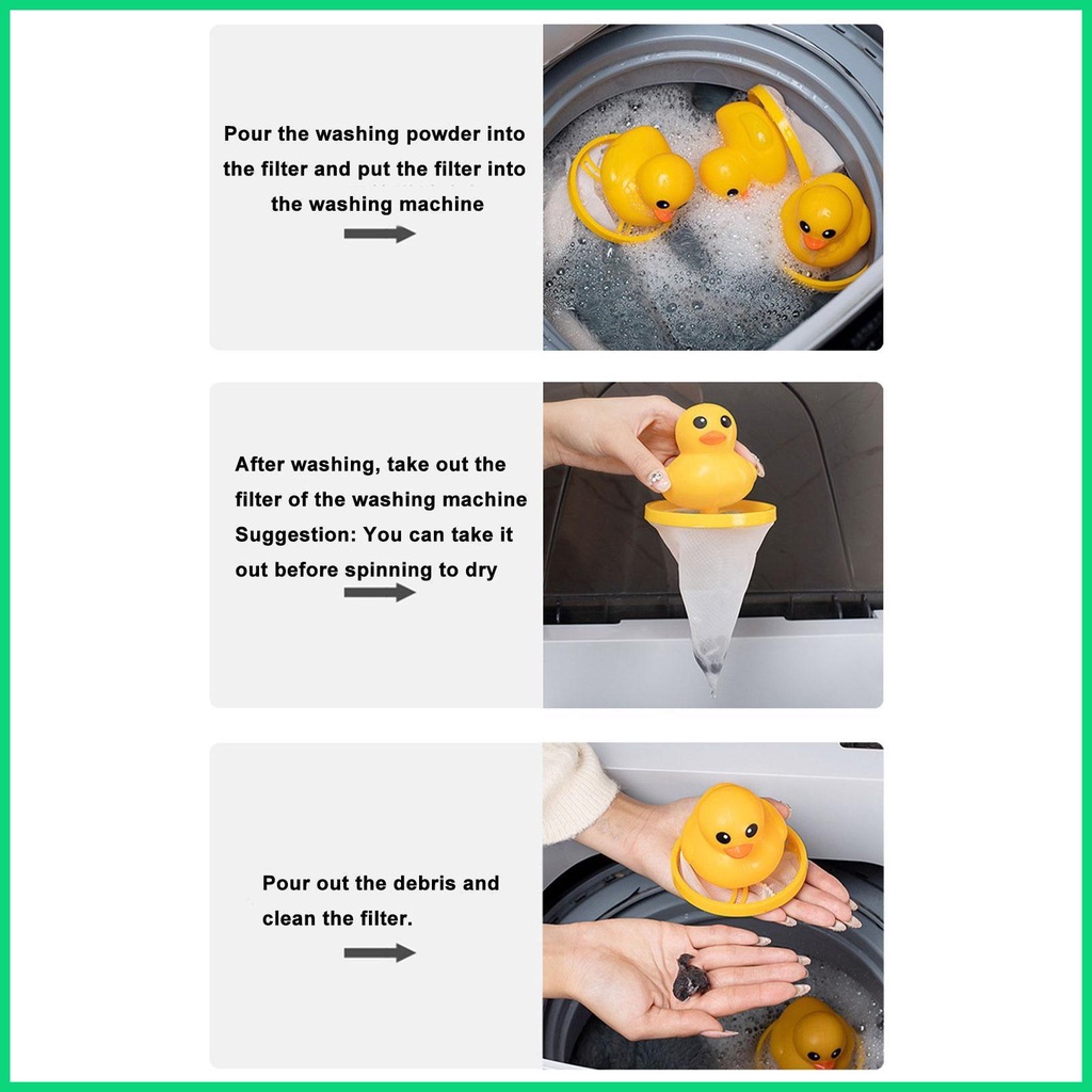 Túi Lưới Lọc Lông Thú Cưng Hình Vịt Vàng Tiện Dụng Khi Giặt Máy