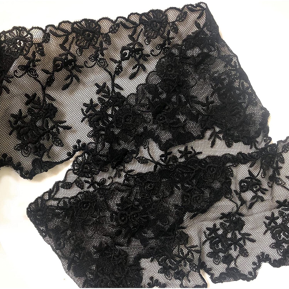 2 Yards Vải Ren Thêu Hoa Thủ Công Dành Cho Trang Trí Đám Cưới / Trang Trí Đám Cưới Rộng 10.5Cm