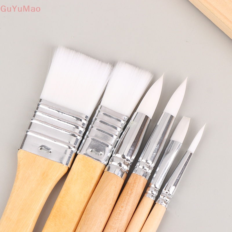 Bộ 6 Cọ Vẽ Màu Nước Có Tay Cầm Bằng Acrylic Tiện Dụng Diy