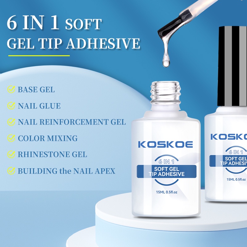 Lọ gel mềm UR SUGAR 6 trong 1 đa năng 15ml dùng nối dài móng tay chuyên dụng