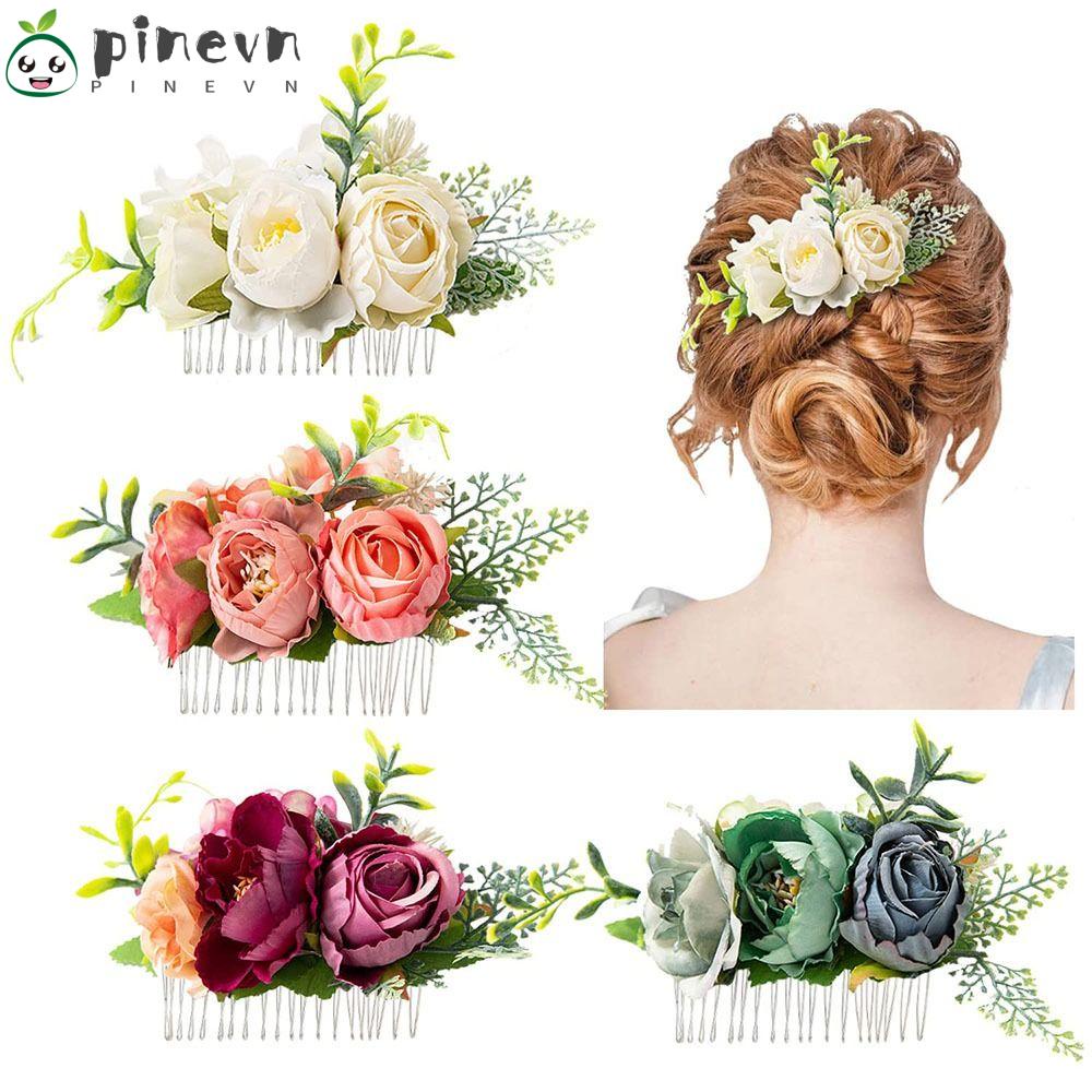 Lược Cài Tóc Đính Hoa Sang Trọng Cho Cô Dâu|Phụ Kiện Trang Trí Tóc Xinh Xắn Chất Lượng