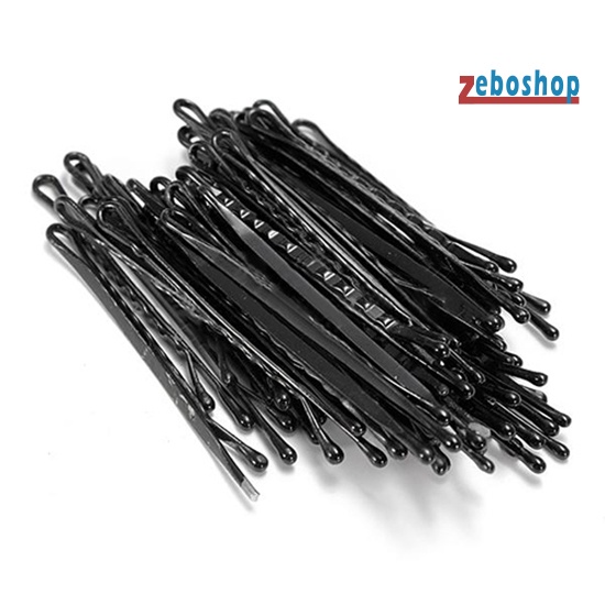 Set 60 Kẹp Tóc Kim Loại Màu Đen Gợn Sóng Tiện Lợi Dành Cho Salon Làm Tóc