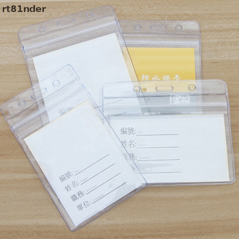 Rt Set 10 Túi Đựng Thẻ ID / Thẻ ID Đeo Trước Ngực Mềm Bóng Trong Suốt Chống Nước Chống Trộm Bền Bỉ
