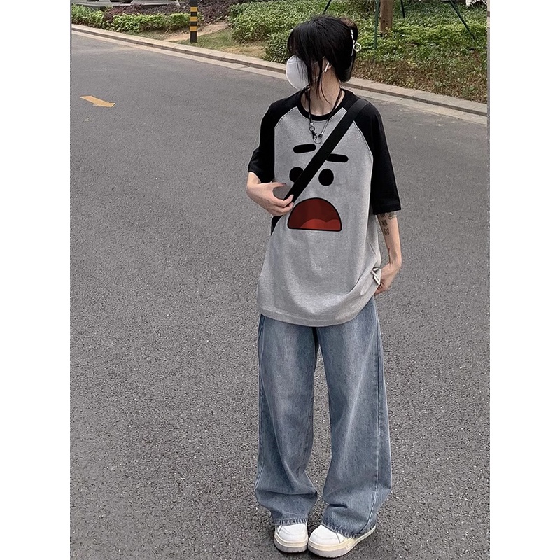 NRVP Áo Thun 100% Cotton Tay NgắN In Hoạ TiếT ĐộC ĐáO Phong CáCh HàN QuốC 2023