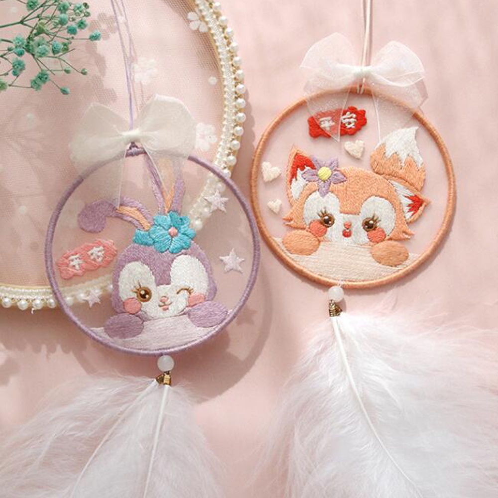 SANRIO Bộ Dụng Cụ Thêu Mặt Dây Chuyền Hình Lông Vũ Dễ Thương