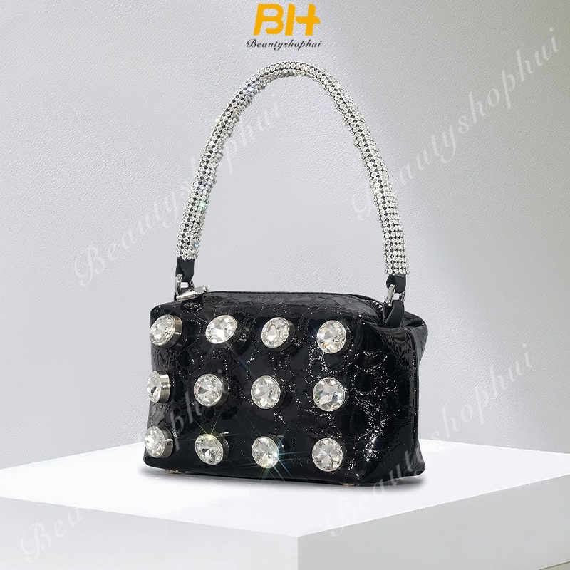 Túi Xách Da Bò Phối Dây Xích Sang Trọng Cho Nữ