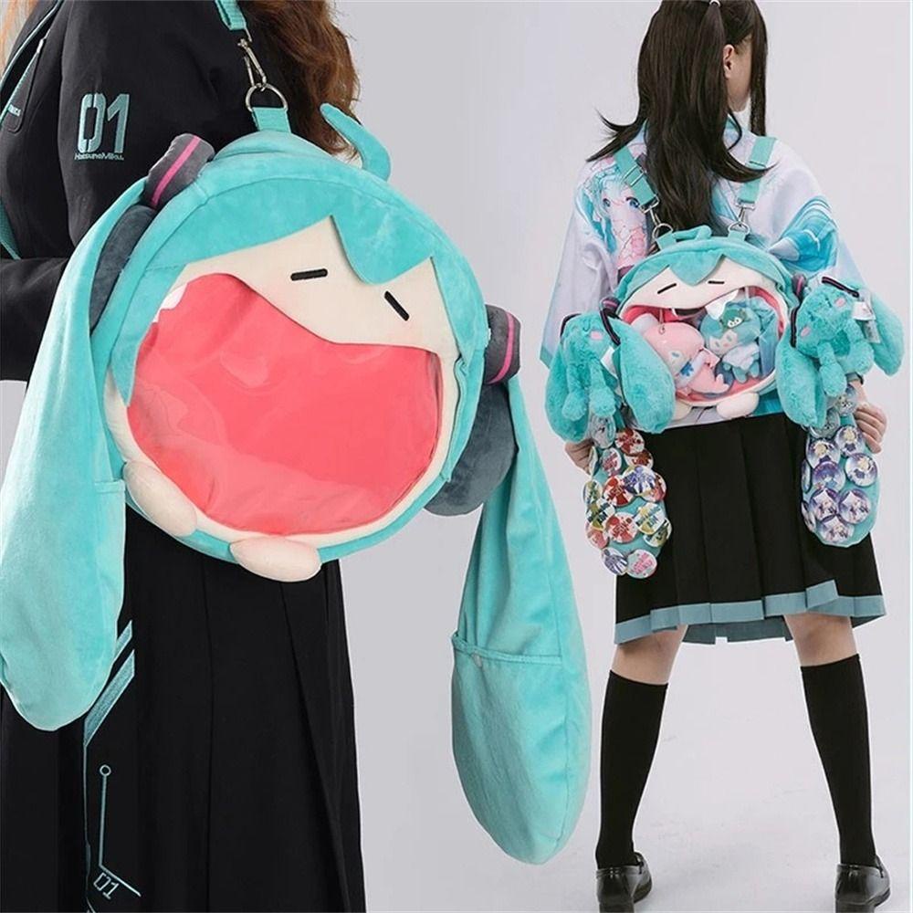 Balo Đeo Vai Hình Hoạt Hình Hatsune Miku Mặt Cười Bằng Lông Nhung Kích Cỡ Lớn Dễ Thương Xinh Xắn