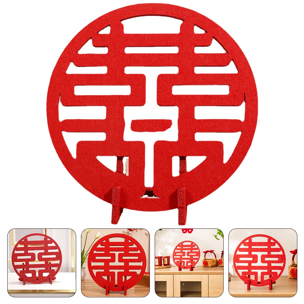 Phụ Kiện Trang Trí Bàn Tiệc Cưới Hình Tròn Màu Đỏ Sang Trọng