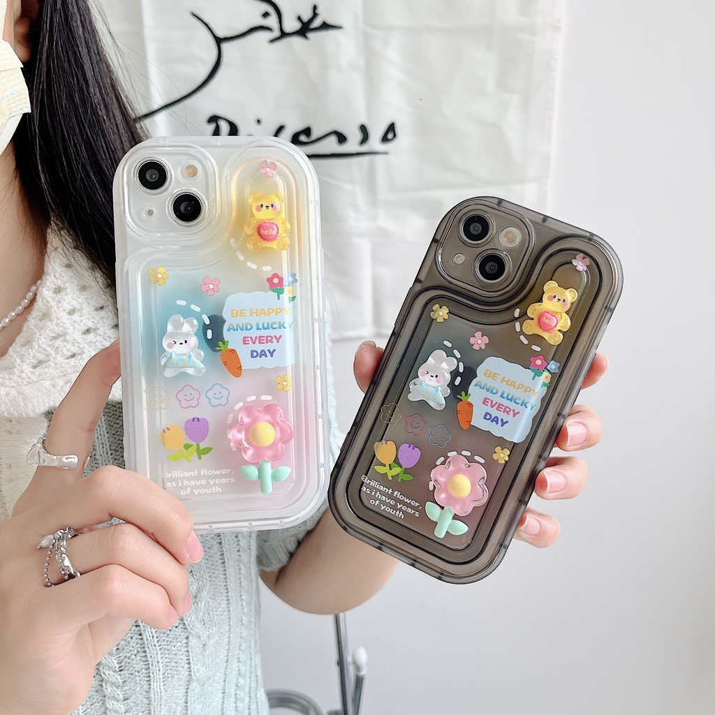 Ốp Điện Thoại TPU Dẻo Trong Suốt Họa Tiết Hoạt Hình Dễ Thương Chống Sốc Cho iPhone 14 Plus 13 12 11 Pro Max