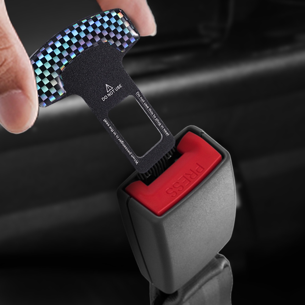 Chốt Khóa Dây Đai An Toàn Bằng Sợi Carbon Màu Laser Cảnh Báo Tiện Dụng Cho Xe Hơi