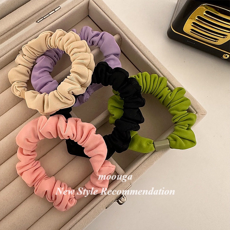 Dây Cột Tóc Cao Su Co Giãn Màu Trơn Thời Trang Cho Nữ