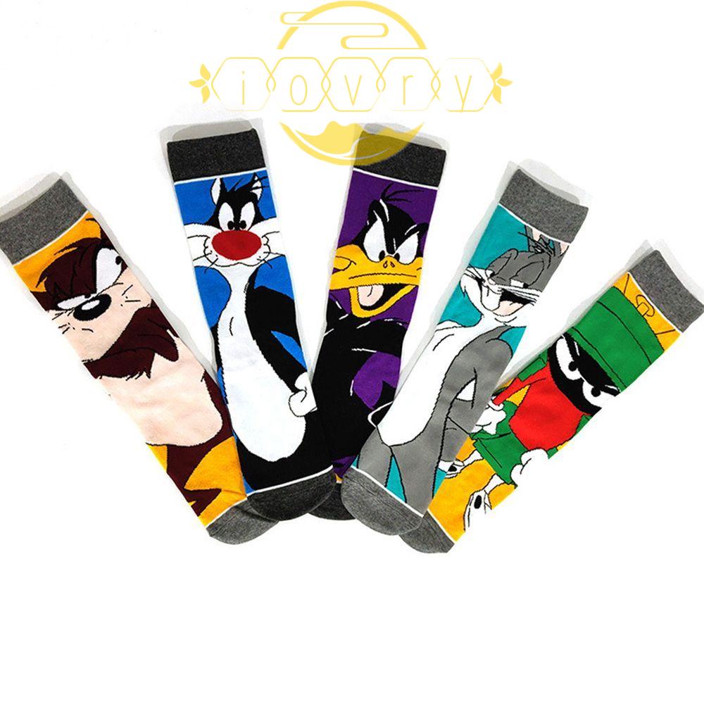 Vớ Cotton Cổ Vừa In Họa Tiết Hoạt Hình Vịt Daffy Vui Nhộn Thời Trang Cho Nữ