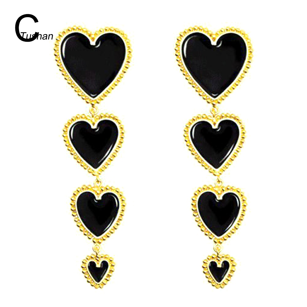 Bông Tai Dáng Dài Hình Trái Tim Nhiều Kiểu Dáng Ngọt Ngào Cho Nữ