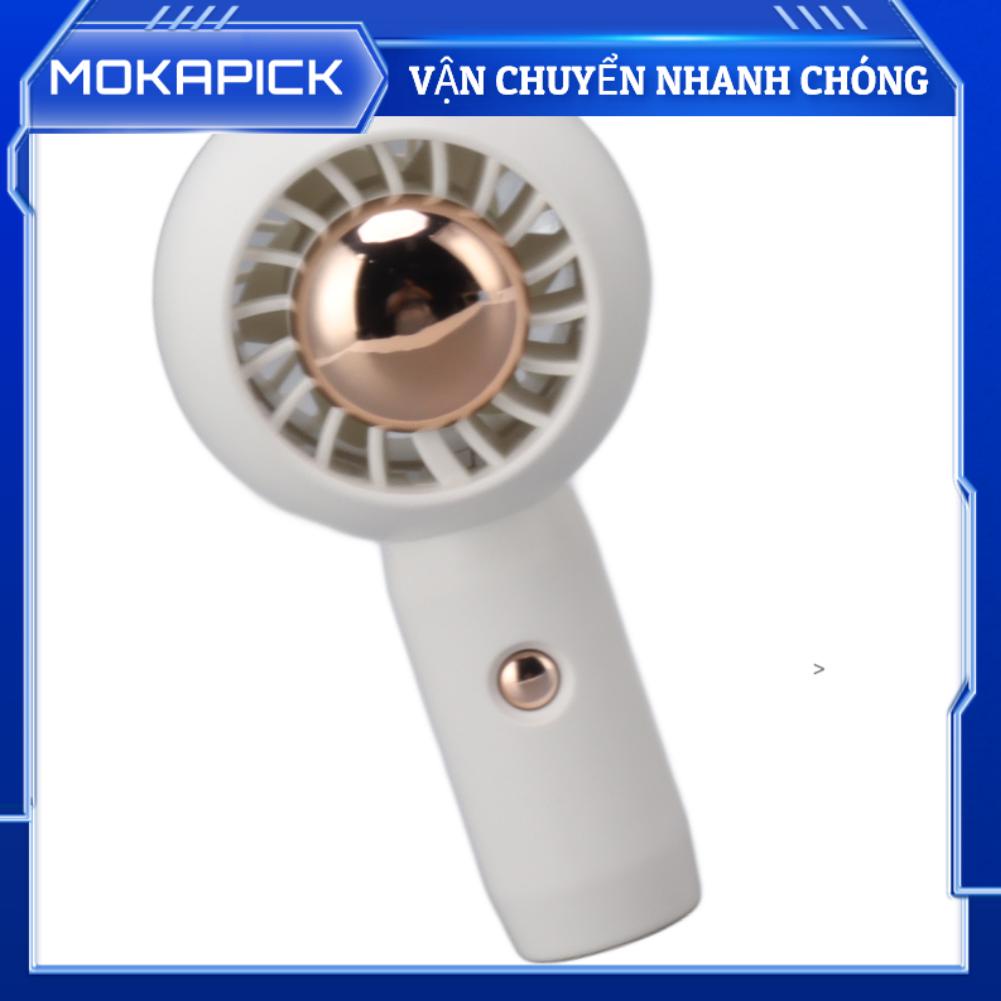 Mokapick Quạt Cầm Tay Mini Cá Nhân Sạc USB Im Lặng Để Bàn Dành Cho Nam Nữ Trong Nhà Ngoài Trời Trắng