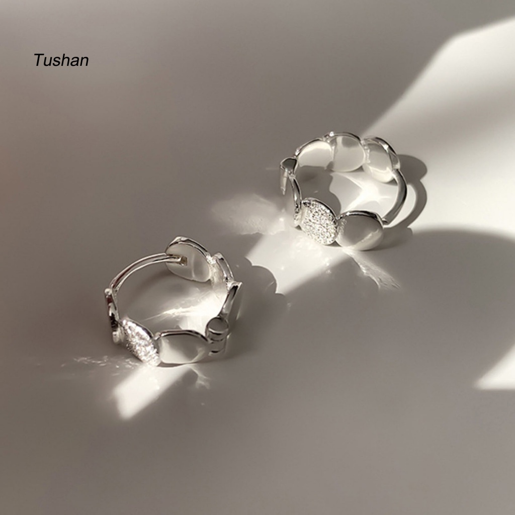 1 Bông Tai Tròn Không Đối Xứng Thời Trang Dự Tiệc Cưới Dành Cho Nữ