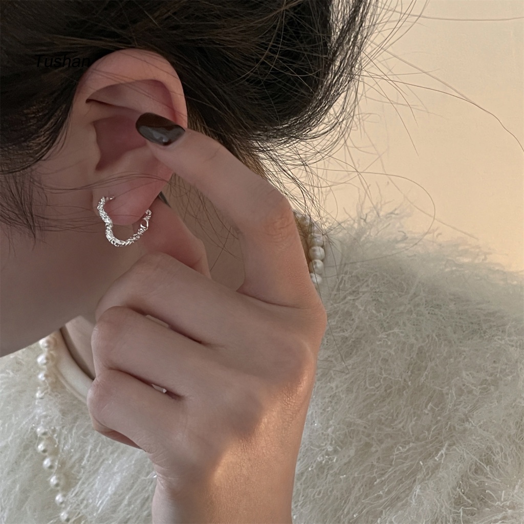 1 Đôi Khuyên Tai Bạc Họa Tiết Hình Học Thời Trang