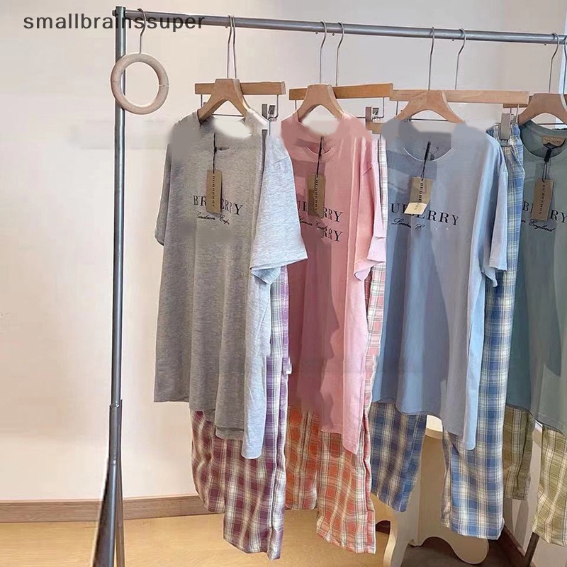 Bộ Đồ Ngủ Áo Hai Dây Phối Quần Dài Sọc Caro Thời Trang Cho Bạn Gái