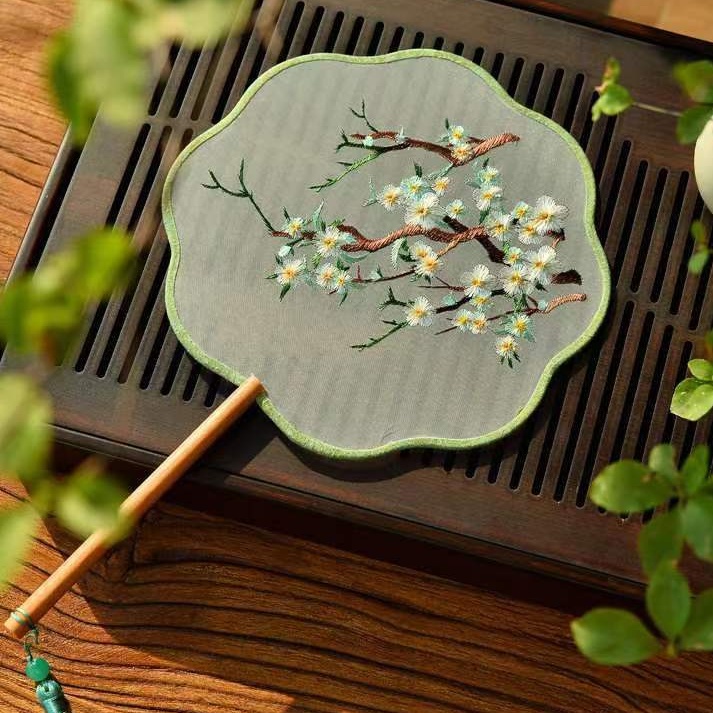 Dmo-Quạt Cầm Tay Làm Thủ Công Phong Cách vintage