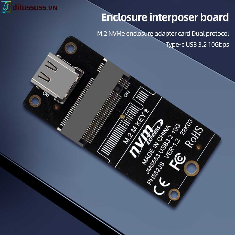 Thẻ Chuyển Đổi NVME M.2 Sang Type-C SSD 10Gbps Hỗ Trợ 2230 2242 2260 2280