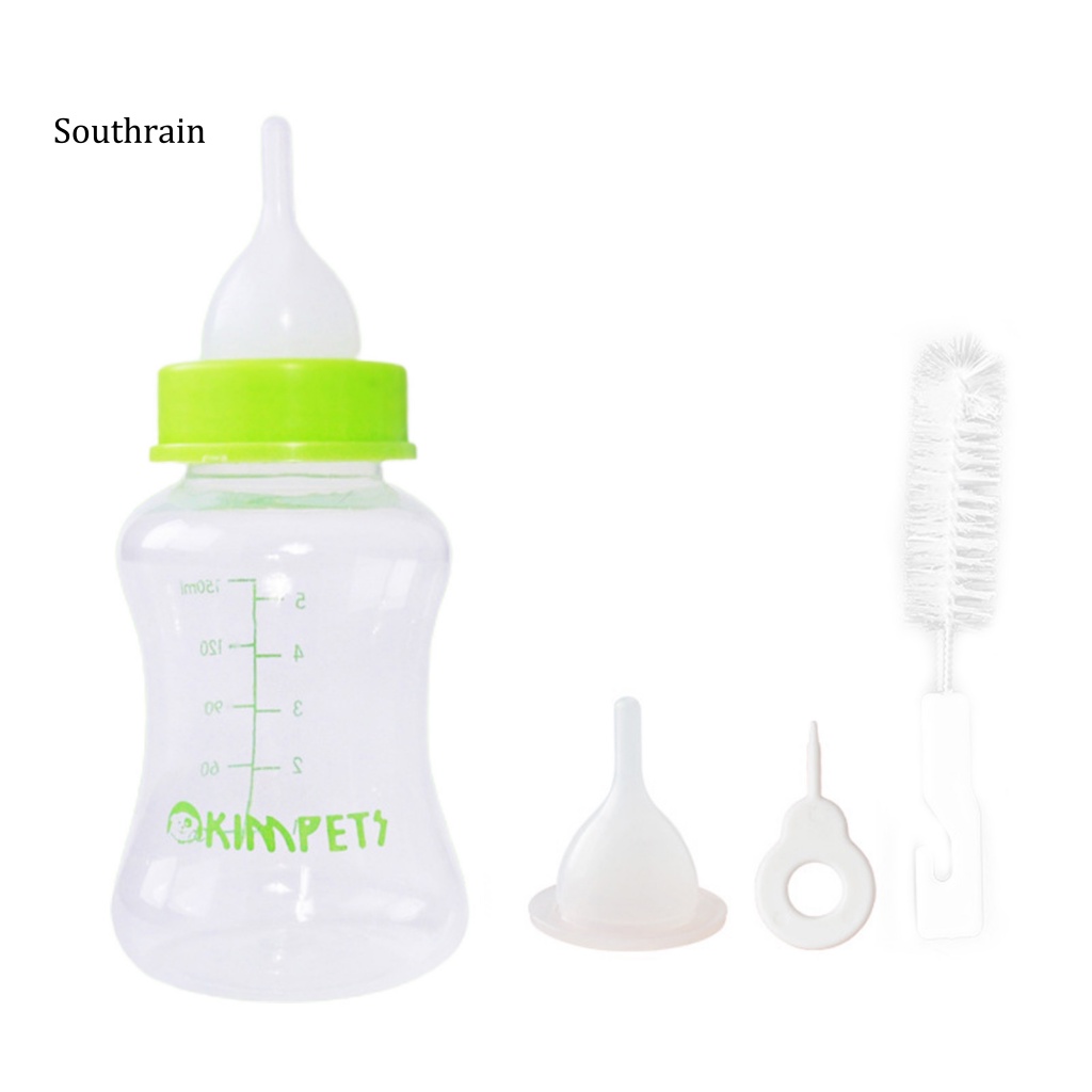 1 Bộ Bình Sữa Cho Thú Cưng Trong Suốt Chịu Nhiệt 150ml