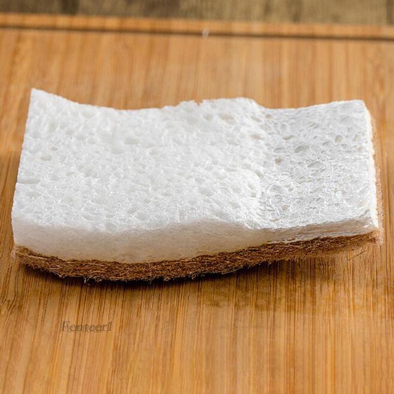 1 [Fenteer] Set 9 Bông Tẩy Trang Bằng Bột Gỗ Chà Rửa Nhà Bếp / Nhà Tắm