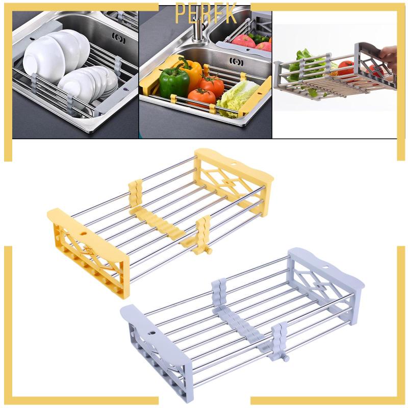 [Perfk] Rổ Đựng Chén Dĩa Thoát Nước Tay Cầm Thoải Mái Dễ Giặt Rửa