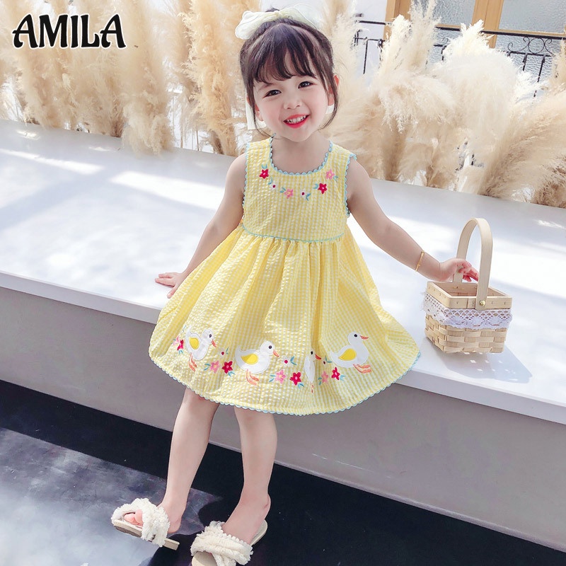 Đầm Công Chúa Không Tay Phong Cách Hàn Quốc Cho Bé Gái