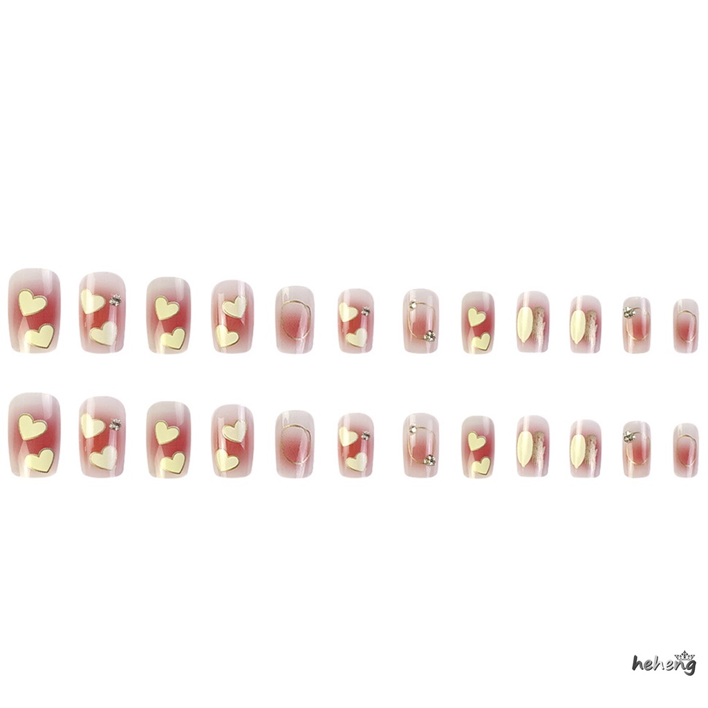 Móng Tay Giả Bằng Nhựa ABS Thân Thiện Với Môi Trường Họa Tiết Trái Tim