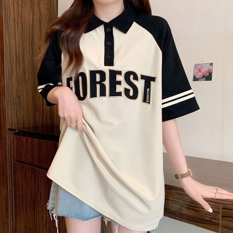 COZOK Áo polo Tay Ngắn Dáng Rộng Thời Trang Cá Tính