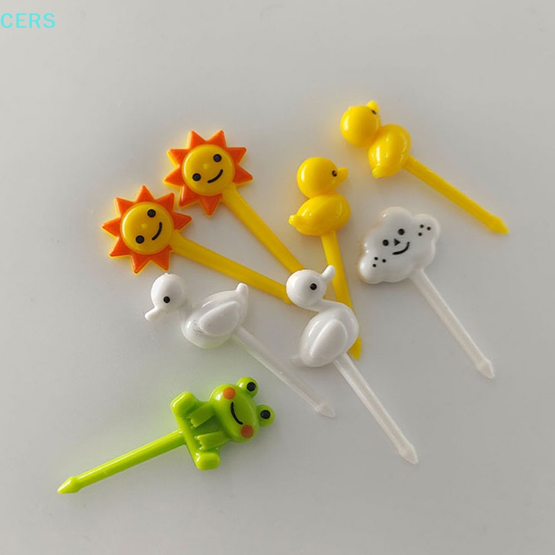 Set 8 Nĩa Ăn Trái Cây Họa Tiết Hoạt Hình Dễ Thương