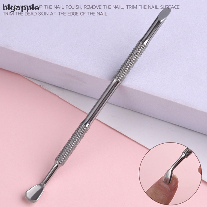 1 Dụng Cụ Làm Móng Bằng Thép Không Gỉ Hai Đầu Giúp Loại Bỏ Da Chết Tiện Dụng