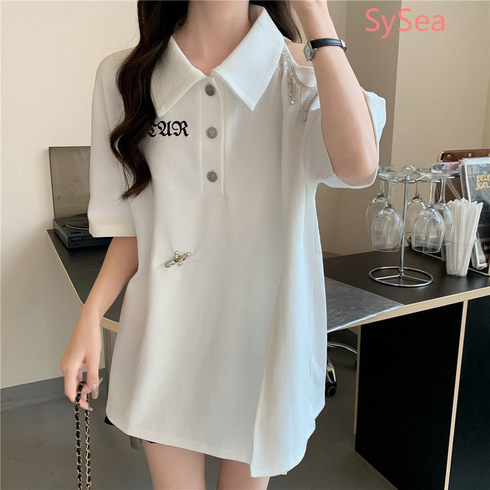 Áo Sơ Mi Croptop Dáng Rộng Phong Cách Hàn Quốc Thời Trang Mùa Hè Cho Nữ