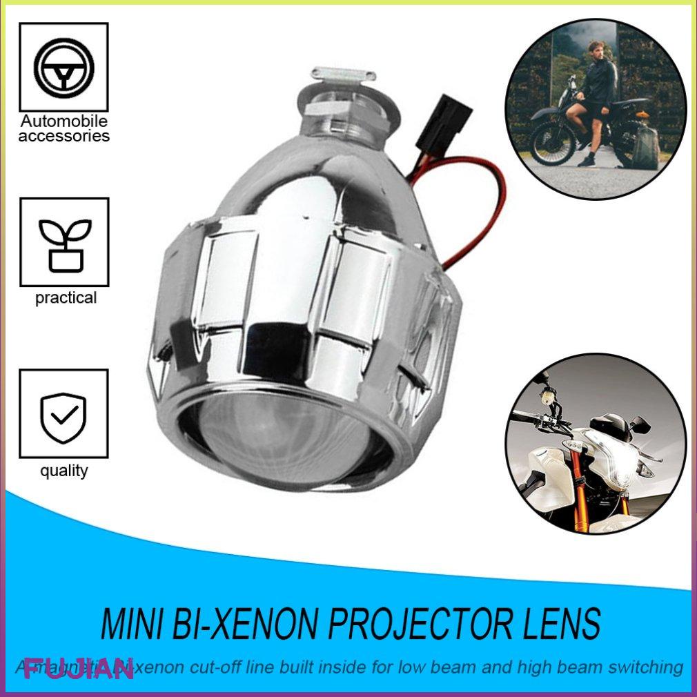 2.5 Inch Xenon Mini Bi-Xenon Hid Clear Projector Lens Cover Shroud Headlight Custom Headlamp H1 H4 H7 Silver